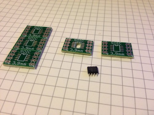 SOIC breakout board with vent cut into it