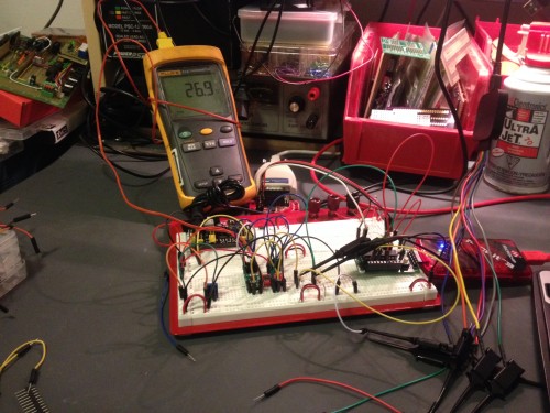 The setup of the initial test. 